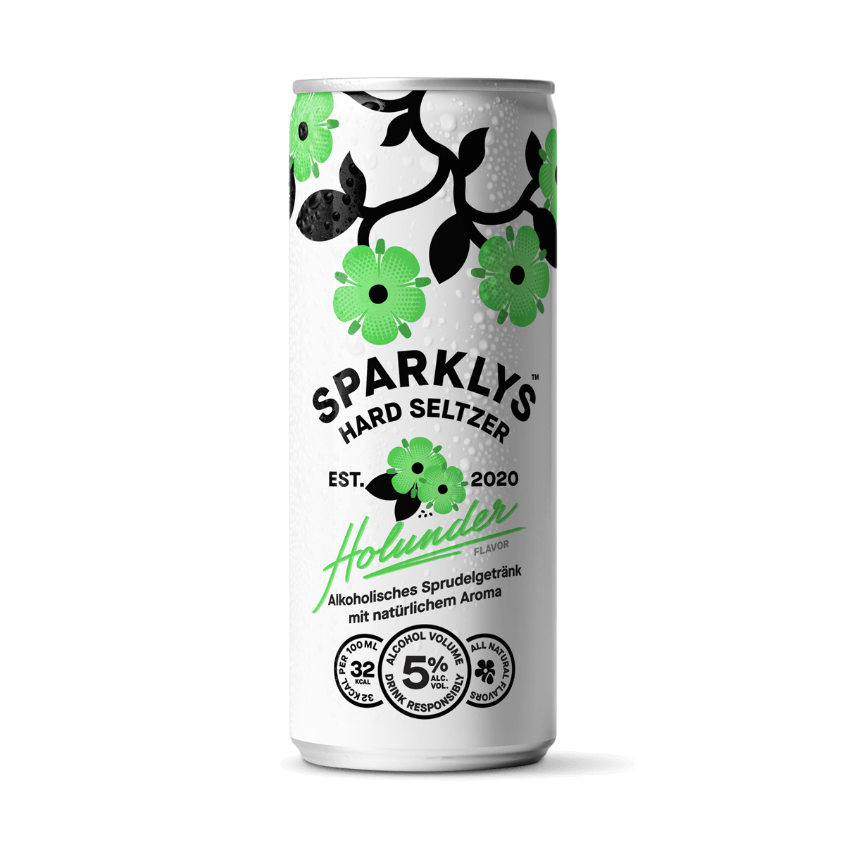 Sparklys Hard Seltzer Holunder